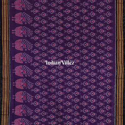 Violet Tribal Theme Sambalpuri Ikat Cotton Saree