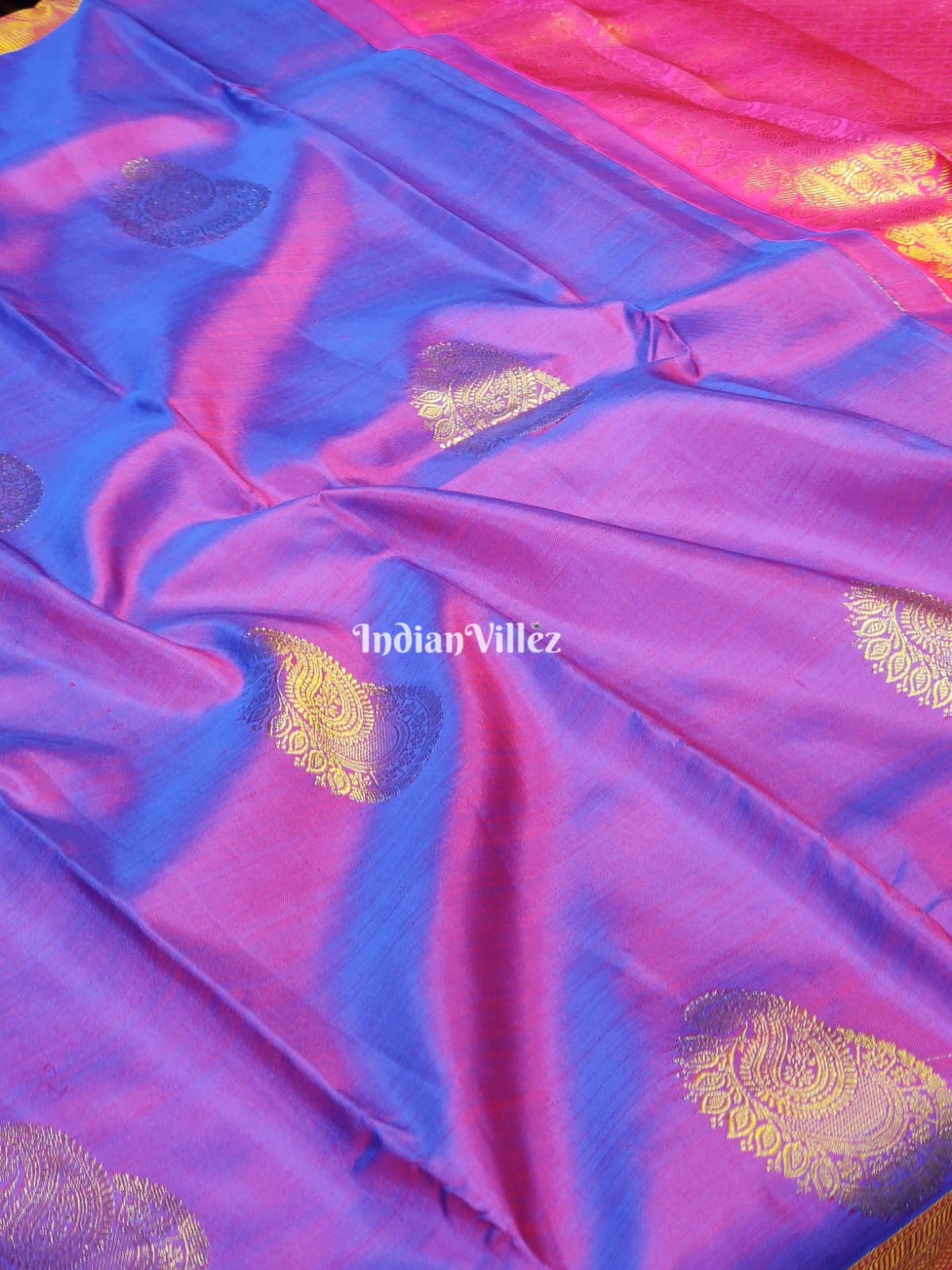 Purple Dual Tone Kanjivaram Silk Saree