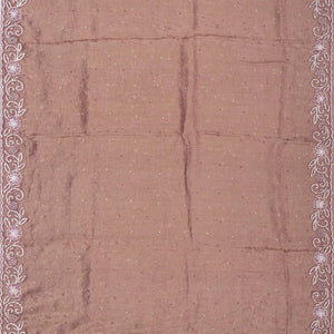 Dusty Pink Woven Georgette Silk Saree With Embroidery