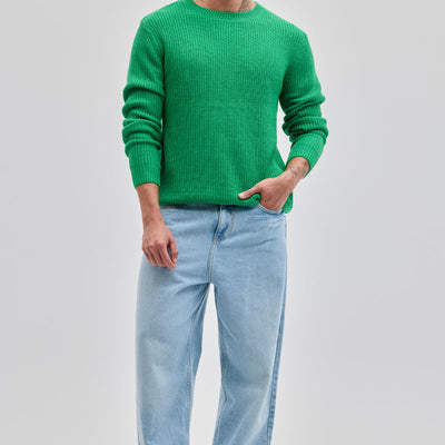 Green Fisherman Knit Sweater
