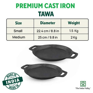 CASTrong Cast Iron Fish Fry Pan, Pre-seasoned, Nonstick, 100% Pure, Toxin-free, Induction, 22.4/25cm, 1.5kg/2kg