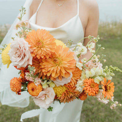 Dreamy Orange and Yellow Grassland Elopement