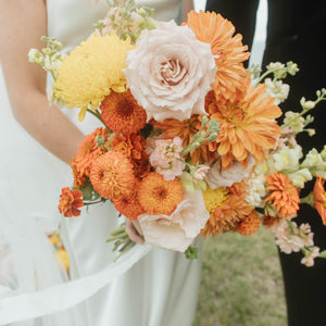 Dreamy Orange and Yellow Grassland Elopement
