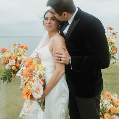 Dreamy Orange and Yellow Grassland Elopement