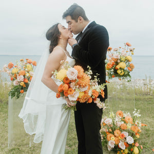 Dreamy Orange and Yellow Grassland Elopement