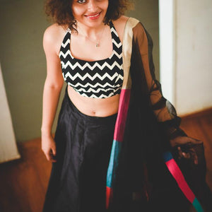 Blabber Black Raw Silk Skirt