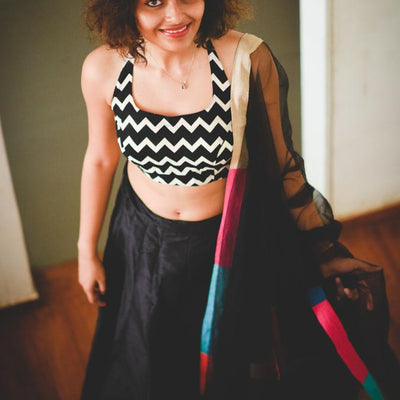 Blabber Black Raw Silk Skirt