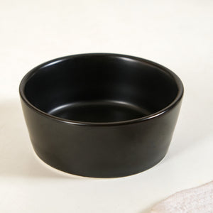 Black Ceramic Bowls Set Of 3 With Bamboo Tray 200ml
