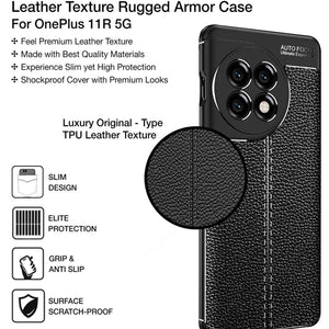 OnePlus 11R Sleek Urban Leather Ring Holder Case