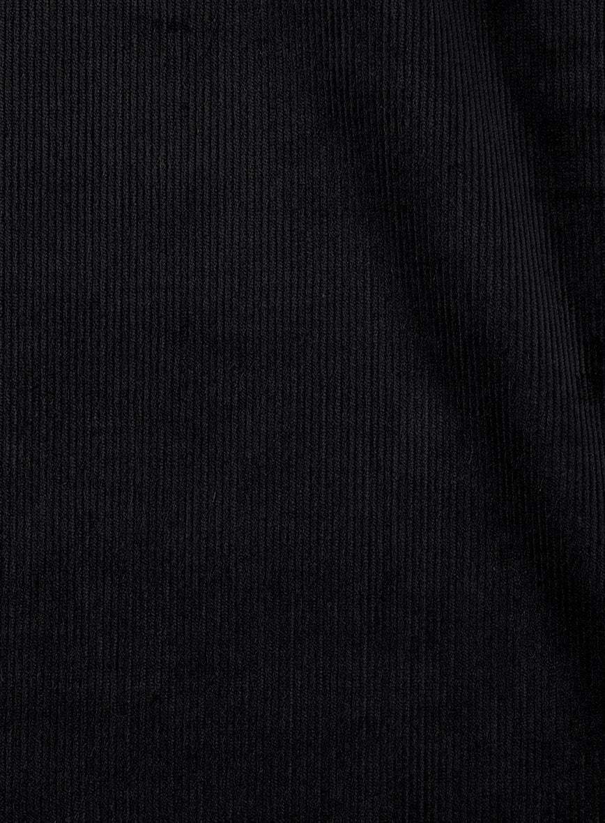 Black Stretch Pin Corduroy Easy Pants