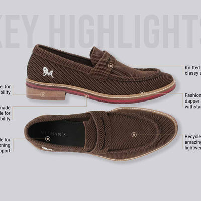 Block Heel Loafers : Brown