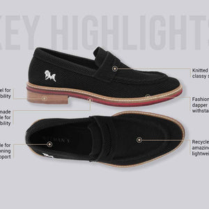 Block Heel Loafers : Black