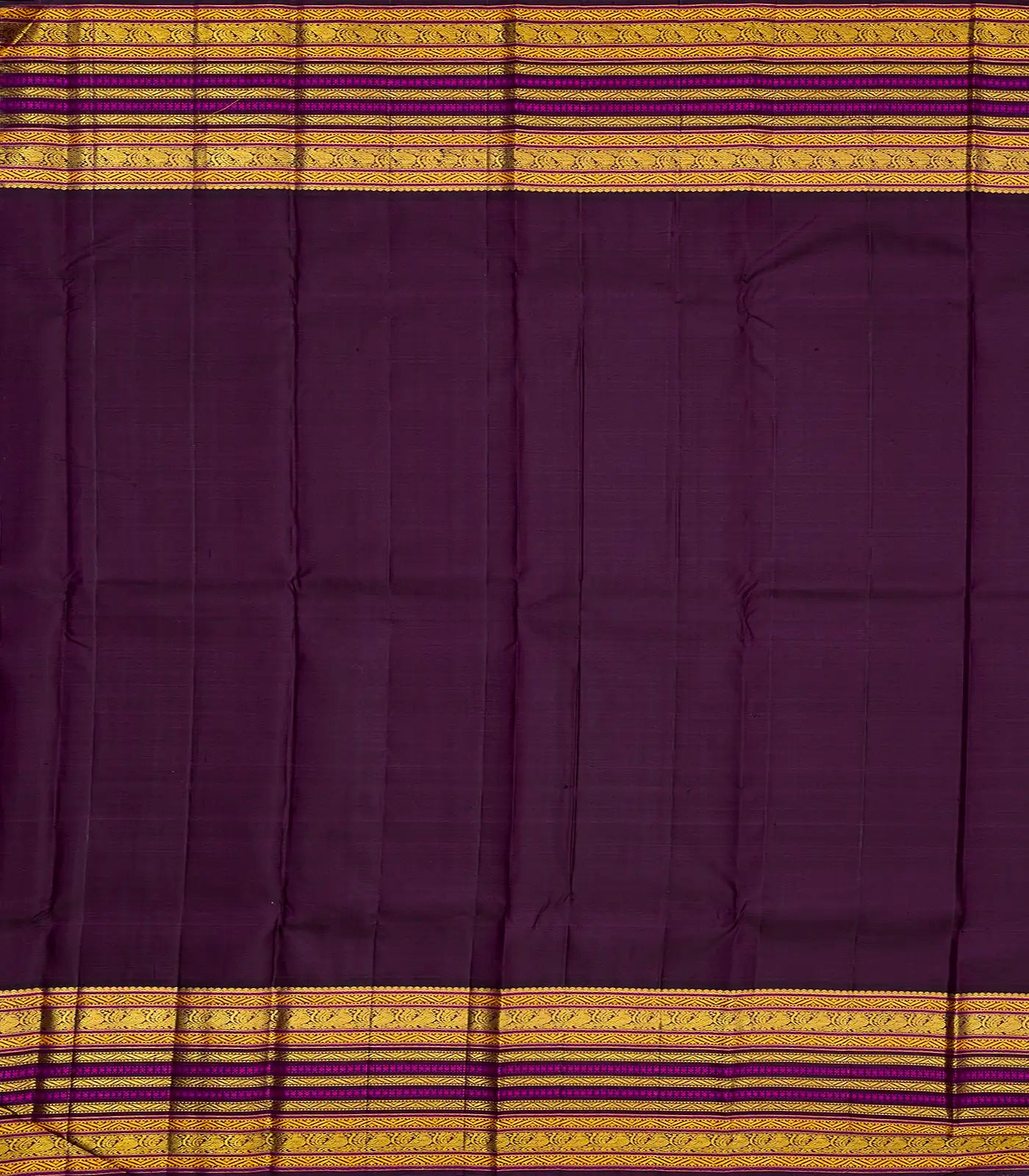 Lavender Handloom Kanchipuram Korvai Silk Saree With Maroon Border-Lavander