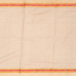 Black Handloom Chirala Silk Cotton Saree With Cream Border-Black