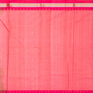 Rust Handloom Chirala Silk Cotton With Pink Border-Rust