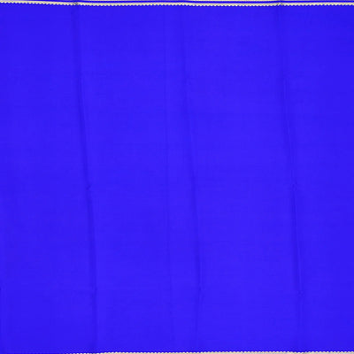 Light Peach Mysore Plain Crepe Silk Saree With Blue Border-Light Peach