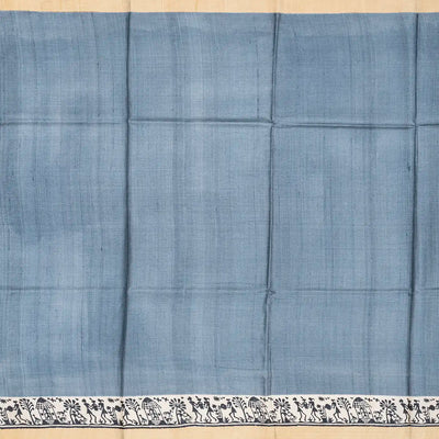 Chestnut Pink Handloom Tussar Silk Saree With Printed Tribal Motifs-Chestnut Pink