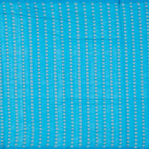 Sandal Handloom Chirala Silk Cotton With Blue Border-Sandal