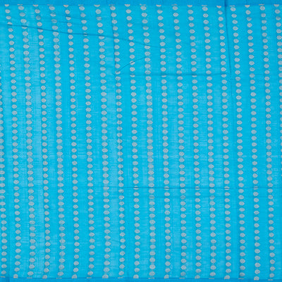 Sandal Handloom Chirala Silk Cotton With Blue Border-Sandal