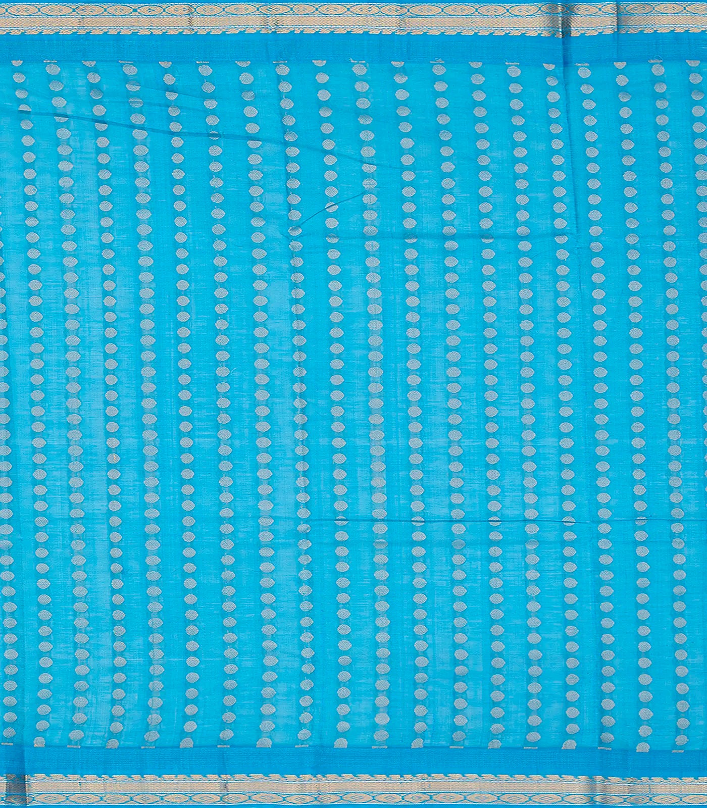 Sandal Handloom Chirala Silk Cotton With Blue Border-Sandal