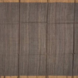 Oil Mustard Handloom Tussar Silk Saree With Printed Vine Motifs-OIL MUSTARD