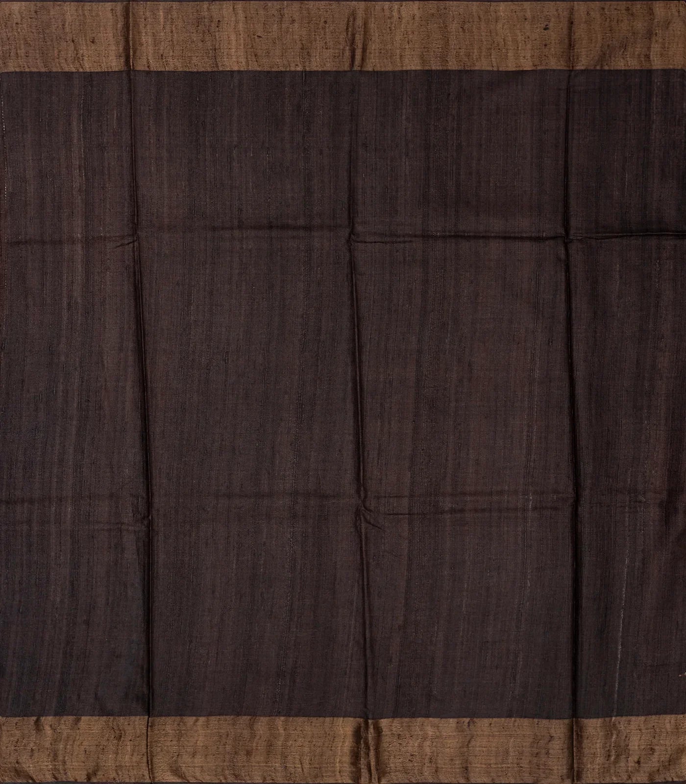 Dark Olive Handloom Tussar Silk Saree With Printed Vine Motifs-Dark Olive