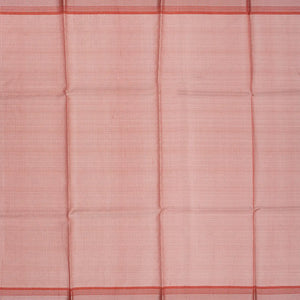 Grey Blended Tussar Tissue Saree With Red Border-Grey