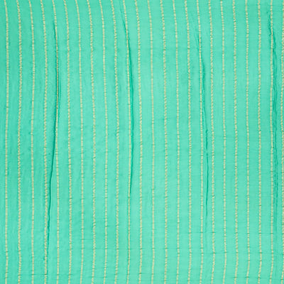 Aquamarine Woven Mysore Chiffon Silk Saree With Floral Motifs-Aquamarine