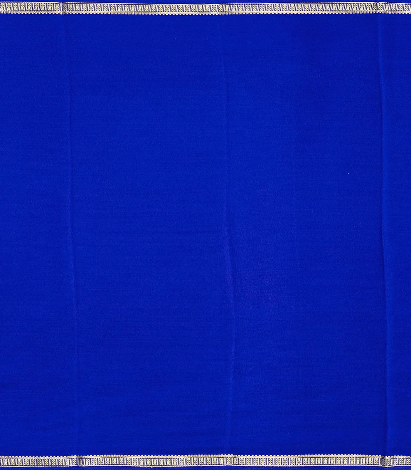 Sky Blue Mysore Crepe Silk Saree With Broken Stripes-Sky Blue