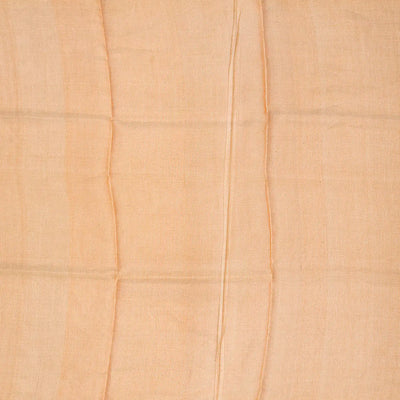 Orange Blended Tussar Tissue Saree With Zari Border-Orange