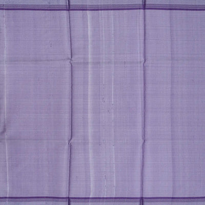 Grey Blended Tussar Tissue Saree With Purple Border-Grey