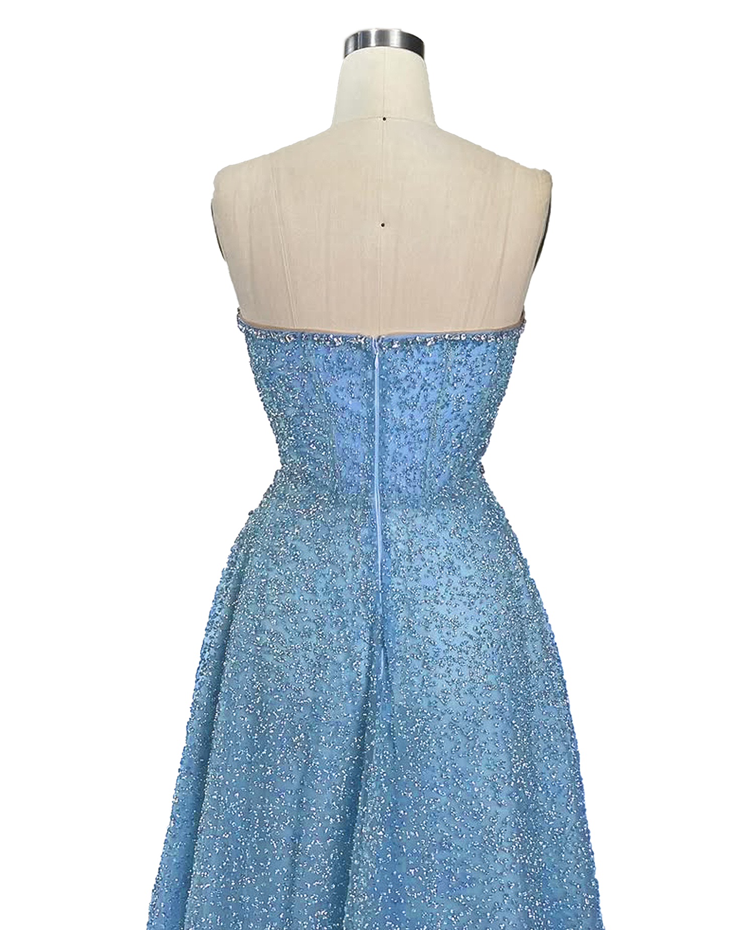 Dylan & Davids Long Strapless Hand Beaded Formal Couture Dress