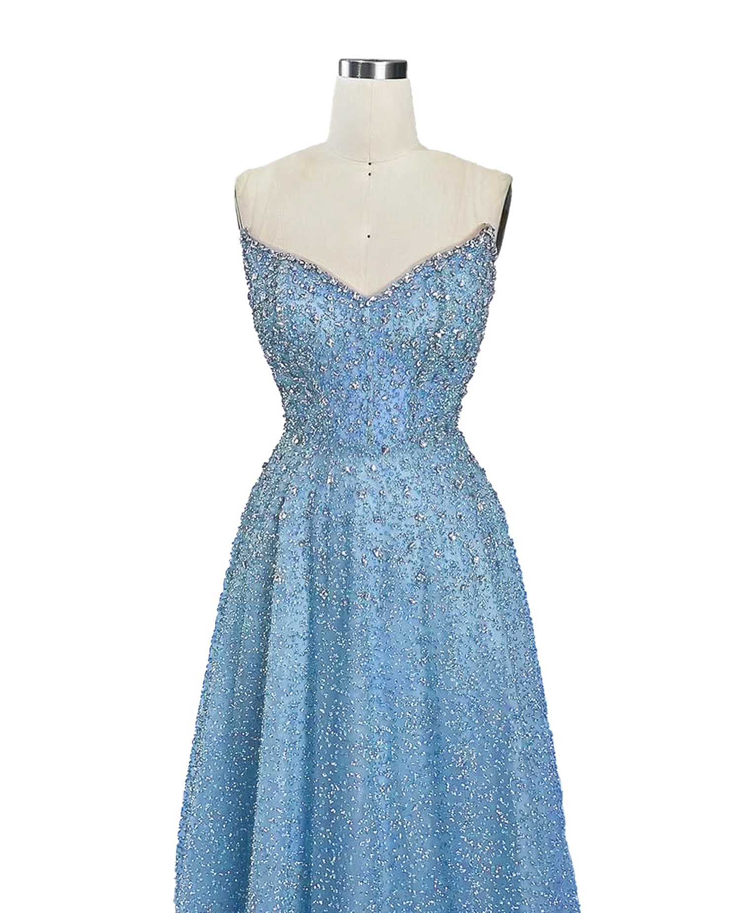 Dylan & Davids Long Strapless Hand Beaded Formal Couture Dress