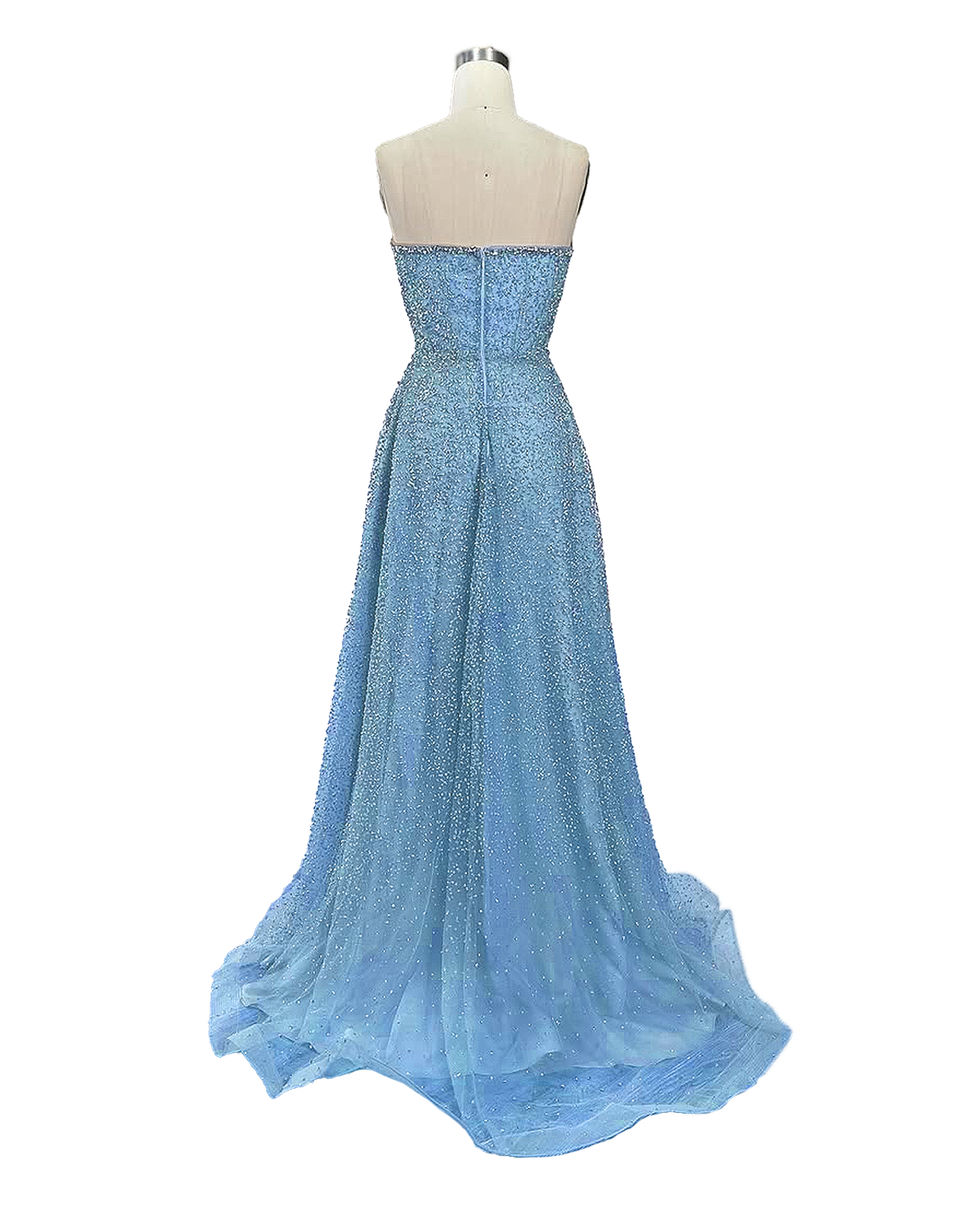 Dylan & Davids Long Strapless Hand Beaded Formal Couture Dress