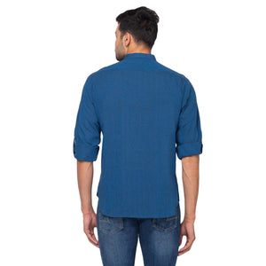 Blue Solid Pure Cotton Short Kurta