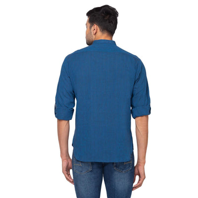 Blue Solid Pure Cotton Short Kurta