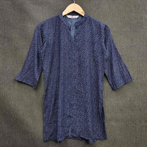 Blue Striped Printed Rayon Top