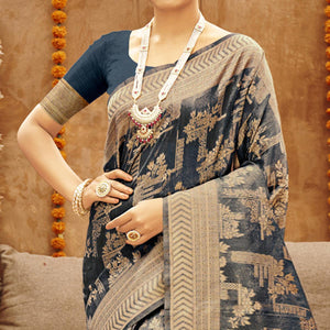 Blue Woven Art Silk Saree