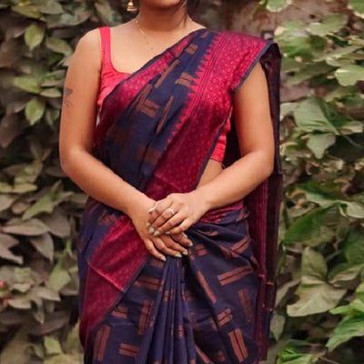 Blue Woven Art Silk Saree