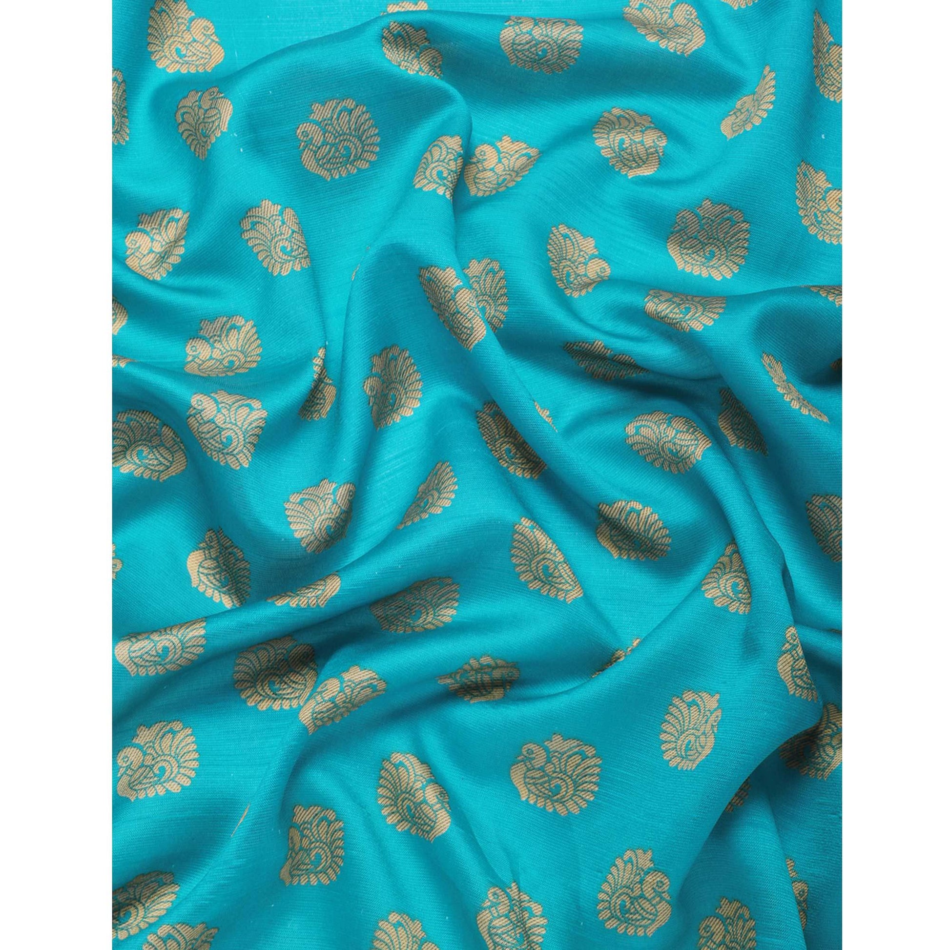 Blue Woven Art Silk Saree