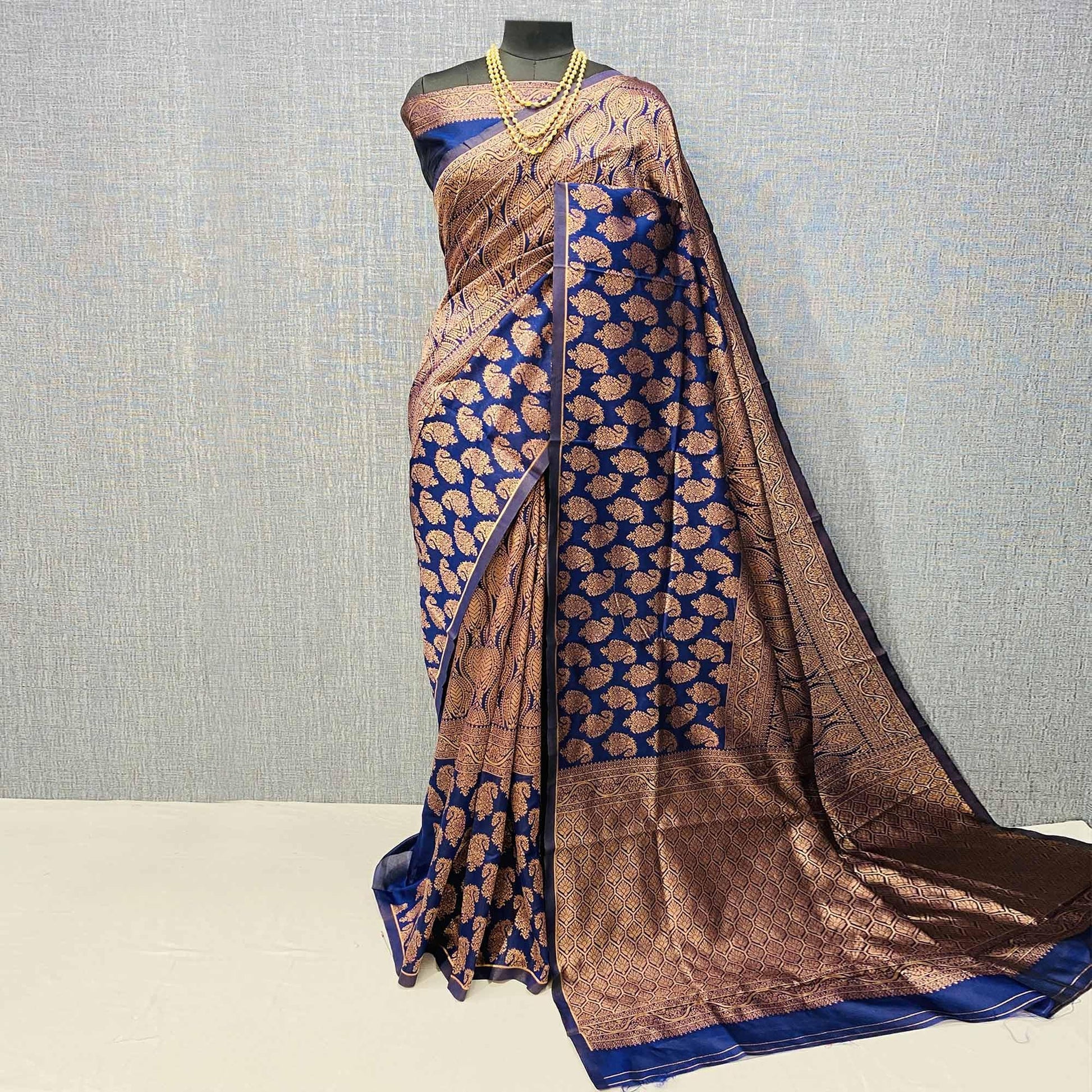 Blue Woven Banarasi Silk Saree