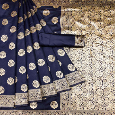 Blue Woven Banarasi Silk Saree