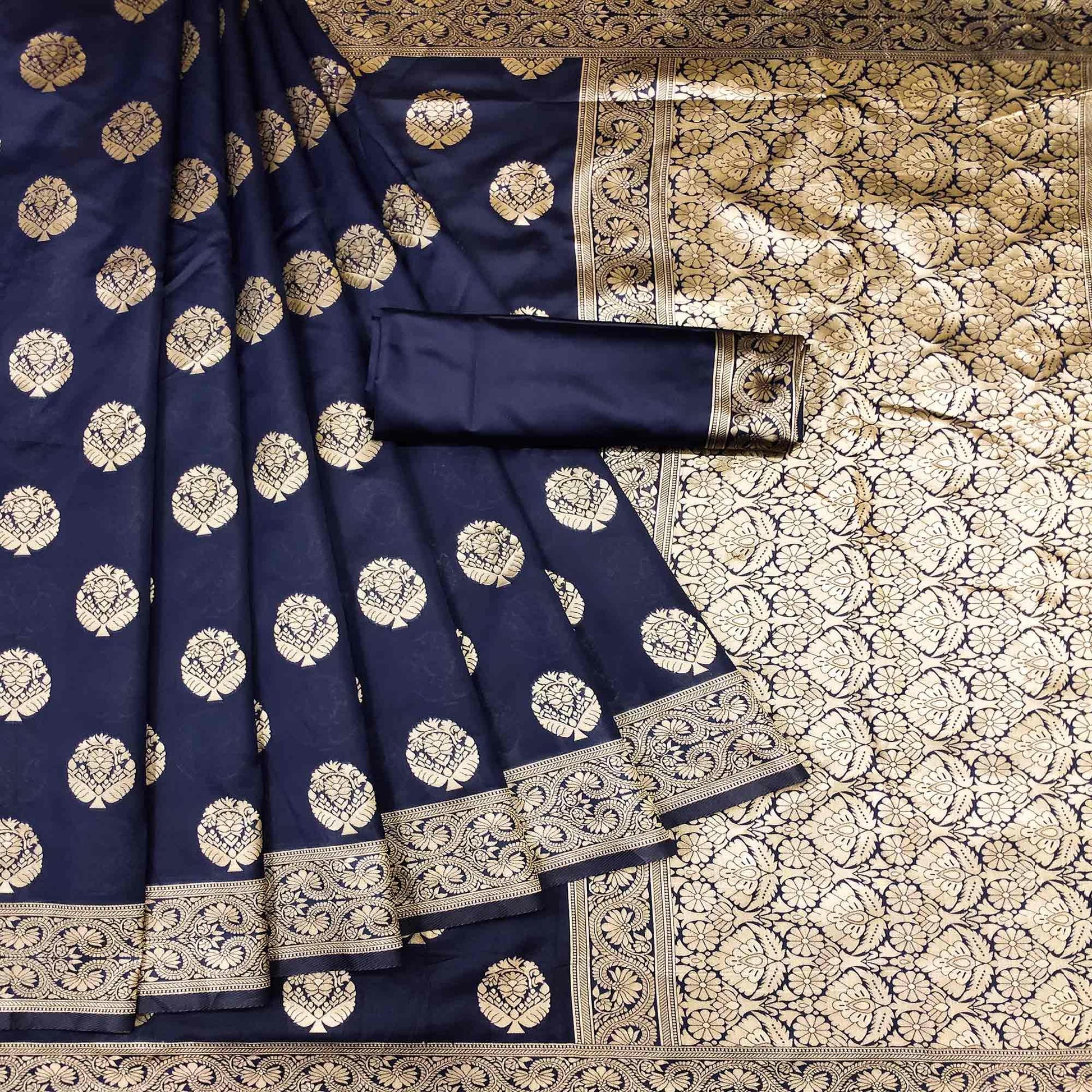 Blue Woven Banarasi Silk Saree