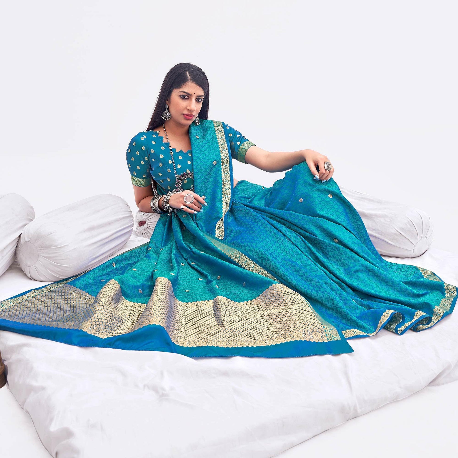 Blue Woven Banarasi Silk Saree