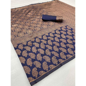 Blue Woven Banarasi Silk Saree