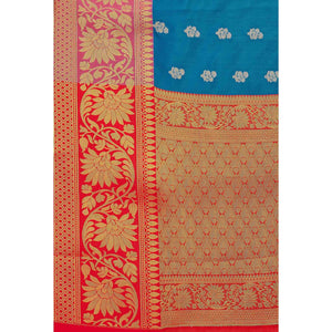 Blue Woven Banarasi Silk Saree