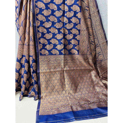 Blue Woven Banarasi Silk Saree