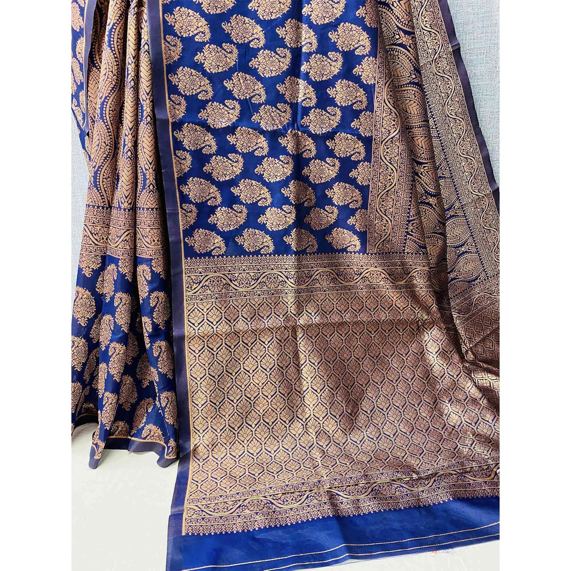 Blue Woven Banarasi Silk Saree