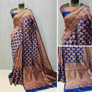 Blue Woven Banarasi Silk Saree