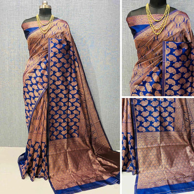 Blue Woven Banarasi Silk Saree